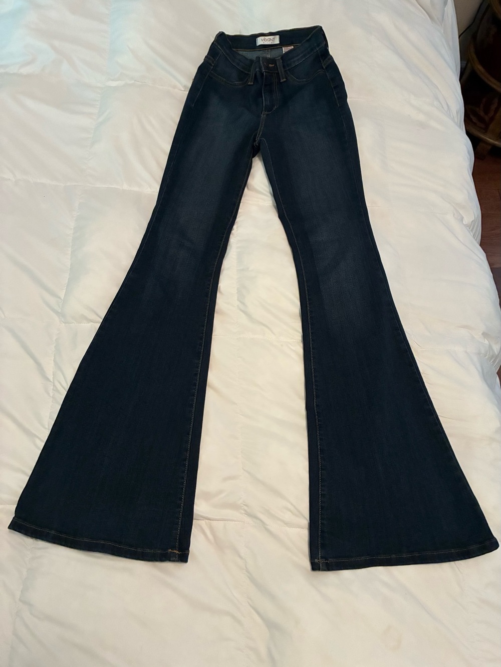 Vibrant Dark Blue Flare Jeans